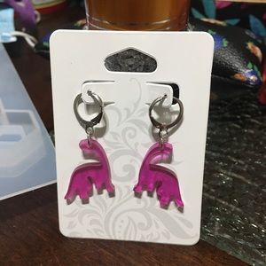Purple Dinosaur earrings